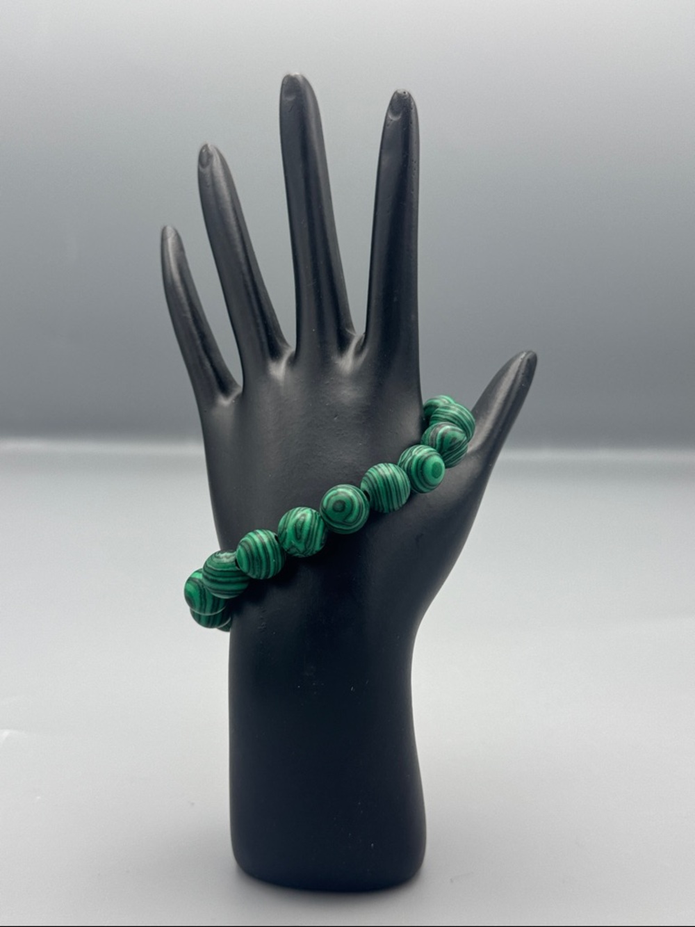 Green Malachite Bead Stretch Bracelet